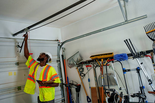 Professional Garage Door Installation technician working in Wolfforth, TX
